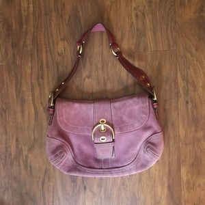 Coach suede shoulder bag